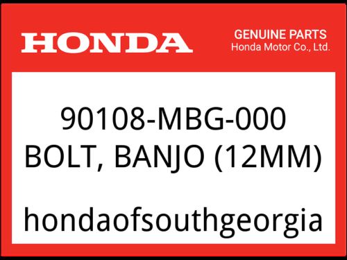 Honda OEM Part 90108-MBG-000